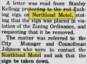 Northland Motel - April 1958 Complaints About Sign (newer photo)